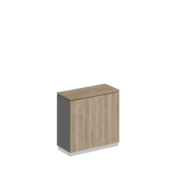 Шкаф для документов закрытый низкий City СИ 322 900x400x881 (Дуб гладстоун светлый / Антрацит премиум / Дуб гладстоун светлый)