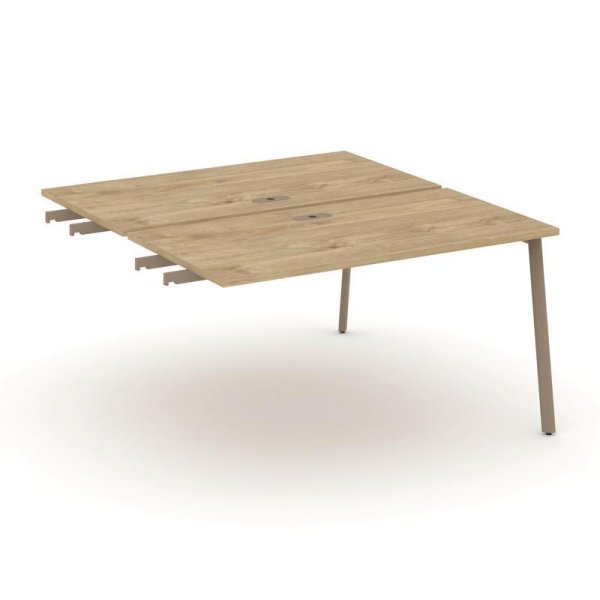 Двойной стол приставка к опорным тумбам ES.D.SPR-3-LP (1380х1500х750) (Тиквуд Светлый/Металл Латте)