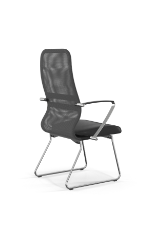 Кресло для руководителя Метта Sit 8 B2-9K - X1+Extra /Uh00/Wh12/K5cL(F55) (Светло-серый | Черный)
