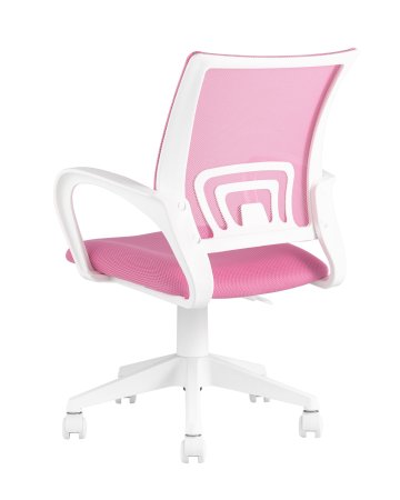 Кресло офисное TopChairs ST-BASIC-W розовый крестовина пластик белый (Компьютерное кресло ST-BASIC-W розовый)