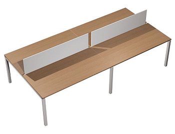 Рабочая станция с настольными экранами ДСП  Profiquadro КВ 0132-2 БВ 2800x1570x750