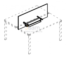 Мебель для персонала Экран настольный фронтальный для стола 140 с двумя кабель-каналами Б 847 БП