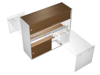 Мебель для персонала Тумба опорная 180 с ProSystem и надстройкой-купе КВ 2009 БН