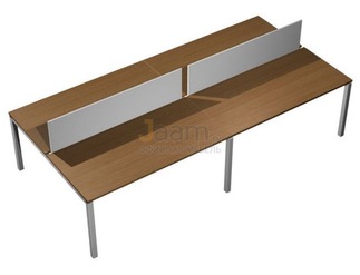 Мебель для персонала Рабочая станция с настольными экранами ДСП (белый премиум) КВ 0132-2