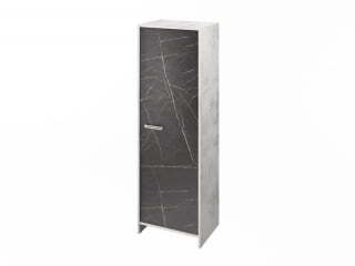 Шкаф для документов узкий Festus FI-571.G 600x460x1861 (Хромикс Белый/Камень Пьетра Гриджиа черный)