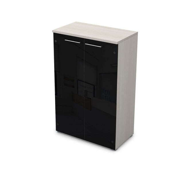 Шкаф средний со стеклом Gloss line 9НШ.017.7 800x450x1245 (Ivory)